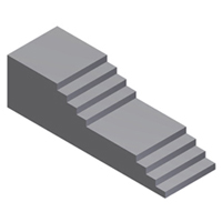 Escalera recta con rellano intermedio