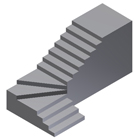 Tipo 7. Escalera con tramo recto reducido, curva en élice y tramo recto